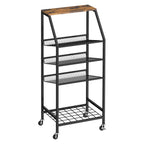 5-Tier Rolling Utility Cart with Storage Baskets - Versatile Home Organizer for Bathroom, Bedroom & Kids' Room, Multi-Purpose Mobile Shelf, Black