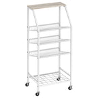 5-Tier Rolling Utility Cart with Storage Baskets - Versatile Home Organizer for Bathroom, Bedroom & Kids' Room, Multi-Purpose Mobile Shelf, Black
