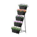 5-Tier Vertical Raised Garden Bed with Drainage - Elevated Planter Boxes for Flowers & Herbs, Space-Saving Outdoor/Indoor Standing Garden, Black