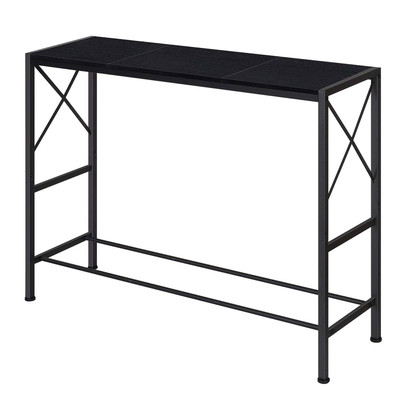 41" Long Narrow Console Table with X-Shape Frame - Slim Industrial Entryway Table for Behind Sofa & Hallway, Minimalist Modern Design, Black