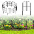 24" (H) x 10ft (L) Decorative Garden Fence - 10-Panel Rustproof Metal Border for Animals & Flower Beds, No-Dig Easy Install Yard Fencing, Arched
