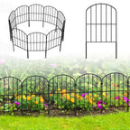 24" (H) x 10ft (L) Decorative Garden Fence - 10-Panel Rustproof Metal Border for Animals & Flower Beds, No-Dig Easy Install Yard Fencing, Arched