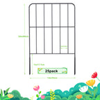 25 Pack Square Garden Fence Panels (24in H x 27ft L) - Rustproof Metal Wire Border for Outdoor Decor