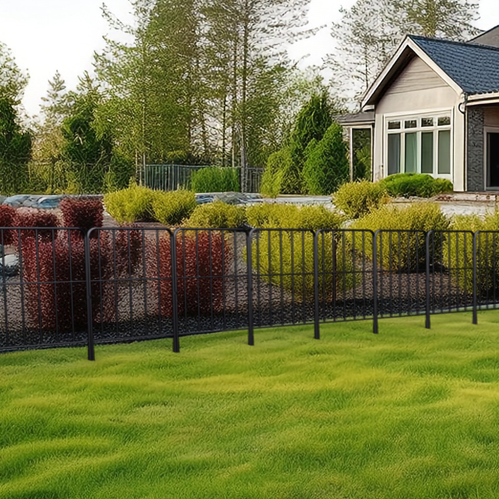 25 Pack Square Garden Fence Panels (24in H x 27ft L) - Rustproof Metal Wire Border for Outdoor Decor