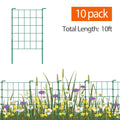 20ft Green Metal Garden Fence for Pets & Landscaping - Easy Assembly Rustproof Grid Fencing, Small Animal Barrier for Outdoor Yards & Flower Beds