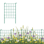 20ft Green Metal Garden Fence for Pets & Landscaping - Easy Assembly Rustproof Grid Fencing, Small Animal Barrier for Outdoor Yards & Flower Beds