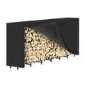 8ft Heavy-Duty Outdoor Firewood Rack with Waterproof Cover - Large Log Storage Stand for Firewood Drying, Weather-Resistant Wood Holder