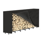 8ft Heavy-Duty Outdoor Firewood Rack with Waterproof Cover - Large Log Storage Stand for Firewood Drying, Weather-Resistant Wood Holder