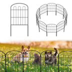 27-Pack Decorative Garden Fence & Animal Barrier - Rustproof Metal Wire No-Dig Fencing for Dogs & Rabbits, Outdoor Flower Bed Border, Black