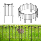20 Pack Decorative Garden Fence Panels, 24in H x 20ft L Rustproof Metal Animal Barrier, No Dig Outdoor Fence Border for Yard, Patio & Flower Beds