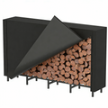 5.3FT Outdoor Firewood Rack with Cover - Heavy Duty Adjustable Log Holder with Waterproof Oxford Fabric