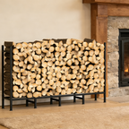 5.3FT Outdoor Firewood Rack with Cover - Heavy Duty Adjustable Log Holder with Waterproof Oxford Fabric