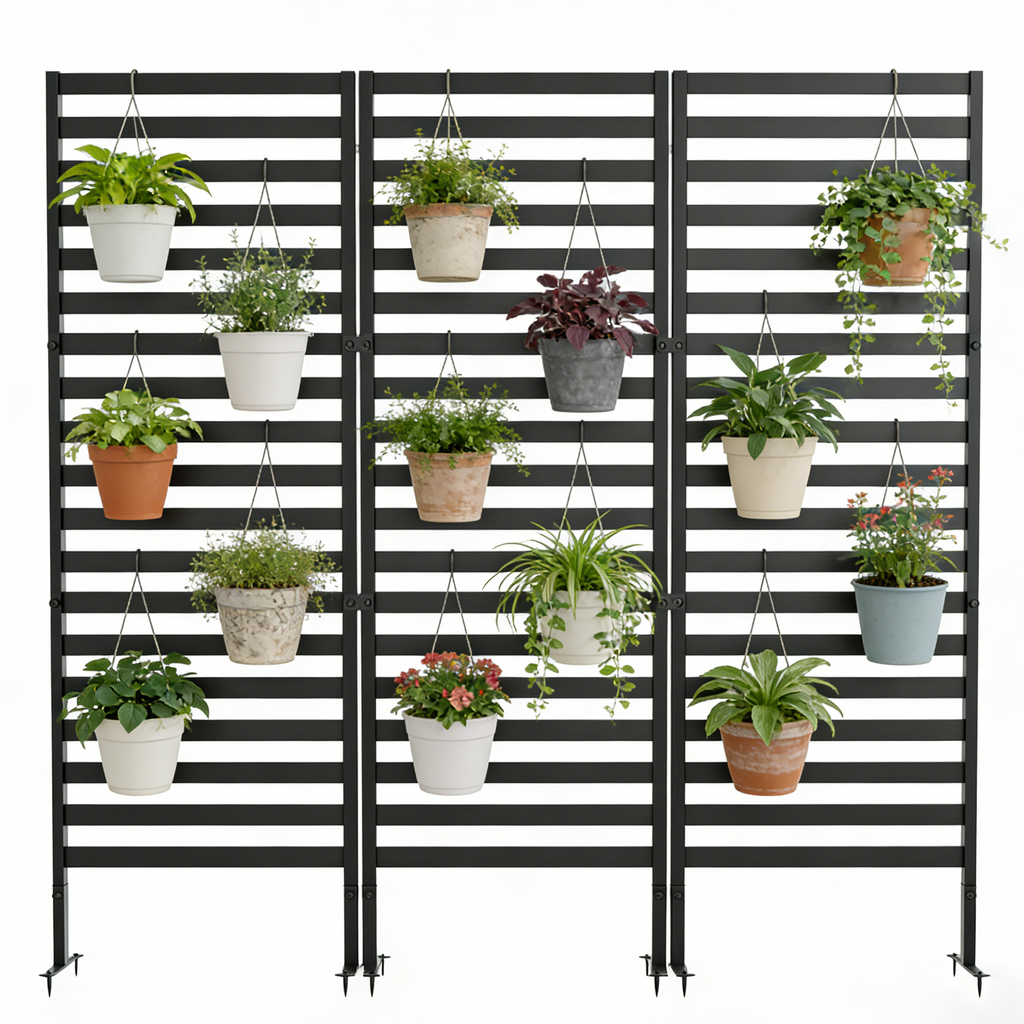 12-Pack Decorative Metal Garden Fence - 24"H Rustproof Pet Barrier & Flower Bed Edging with T-Shape Stakes,