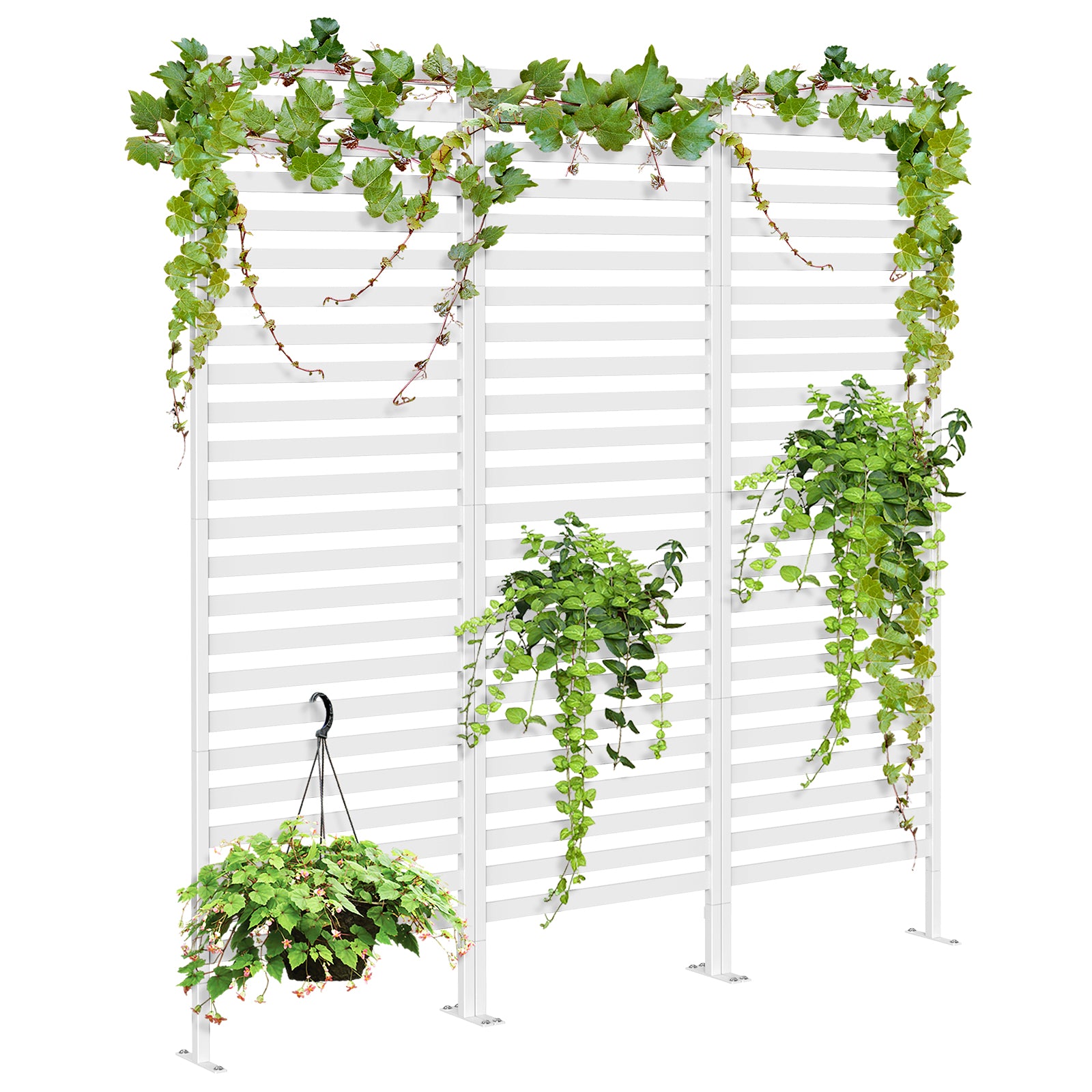 12-Pack Decorative Metal Garden Fence - 24"H Rustproof Pet Barrier & Flower Bed Edging with T-Shape Stakes,