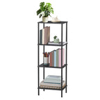 Tall 2 3 4 5-Tier Corner Bookshelf - Narrow Vertical Display Shelf & Plant Stand for Living Room, Black or brown