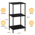 Tall 2 3 4 5-Tier Corner Bookshelf - Narrow Vertical Display Shelf & Plant Stand for Living Room, Black or brown