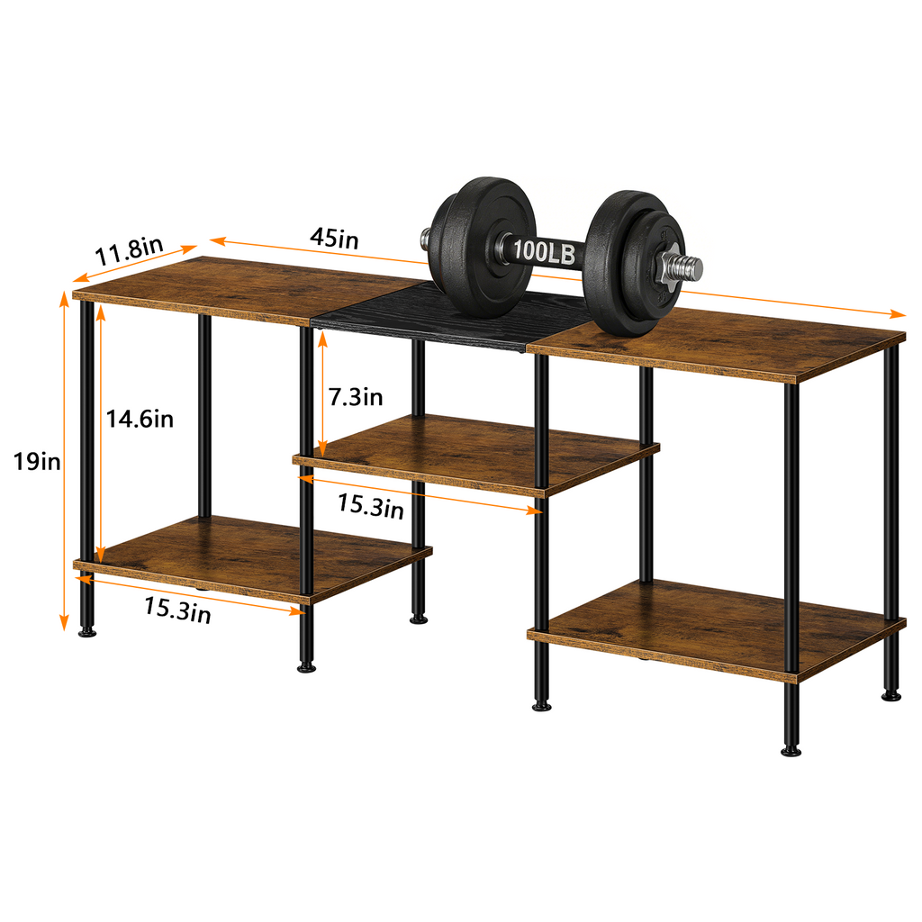 50" Minimalist Entertainment Center | Modern Black TV Stand with Integrated Storage