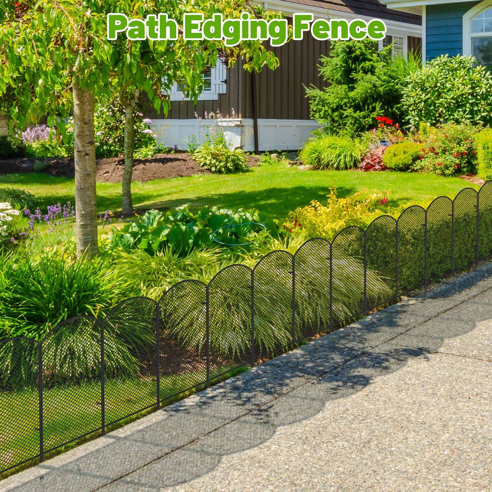 25 Pack Mesh Garden Barrier Fence - 24in H x 27ft L No-Dig Metal Wire Panels for Dog & Small Animal Deterrent