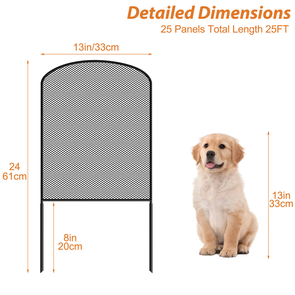 10/25-Pack Mesh Garden Fence Panels - Decorative Iron Wire Border & Animal Barrier for Flower Beds,