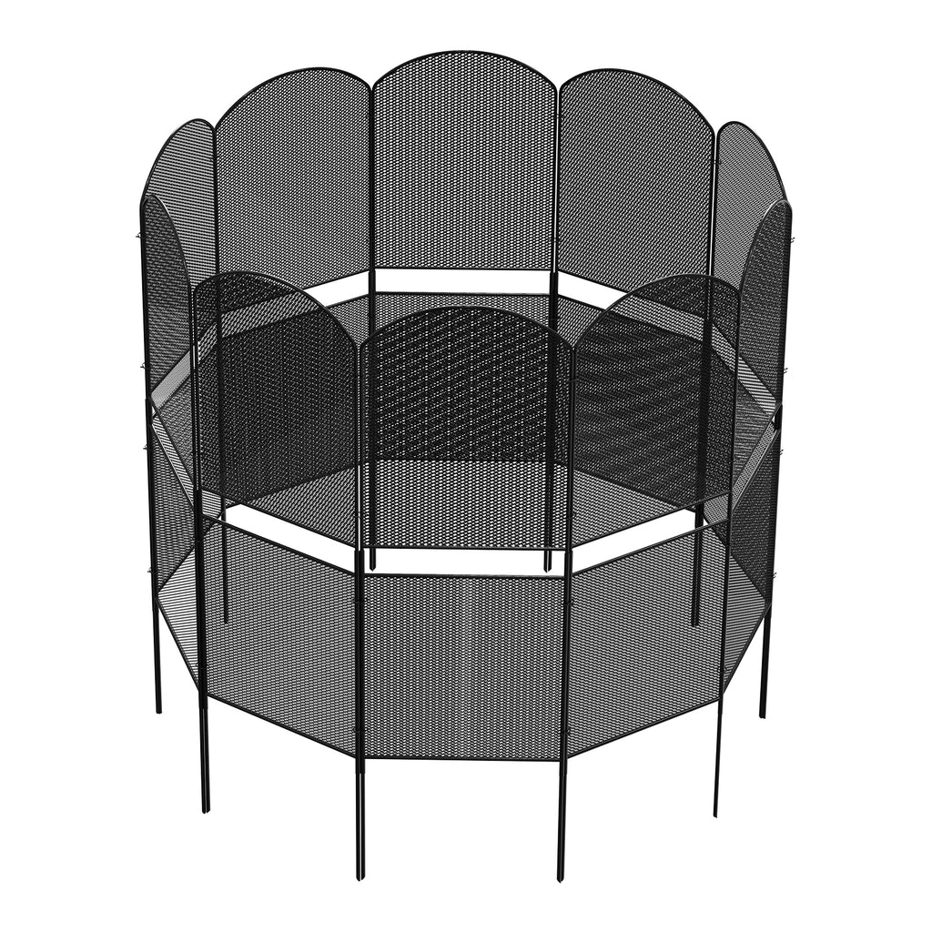 39"H Heavy-Duty Mesh Garden Fence - 10-Pack Rustproof Metal Pet Barrier & No-Dig Border Edging,