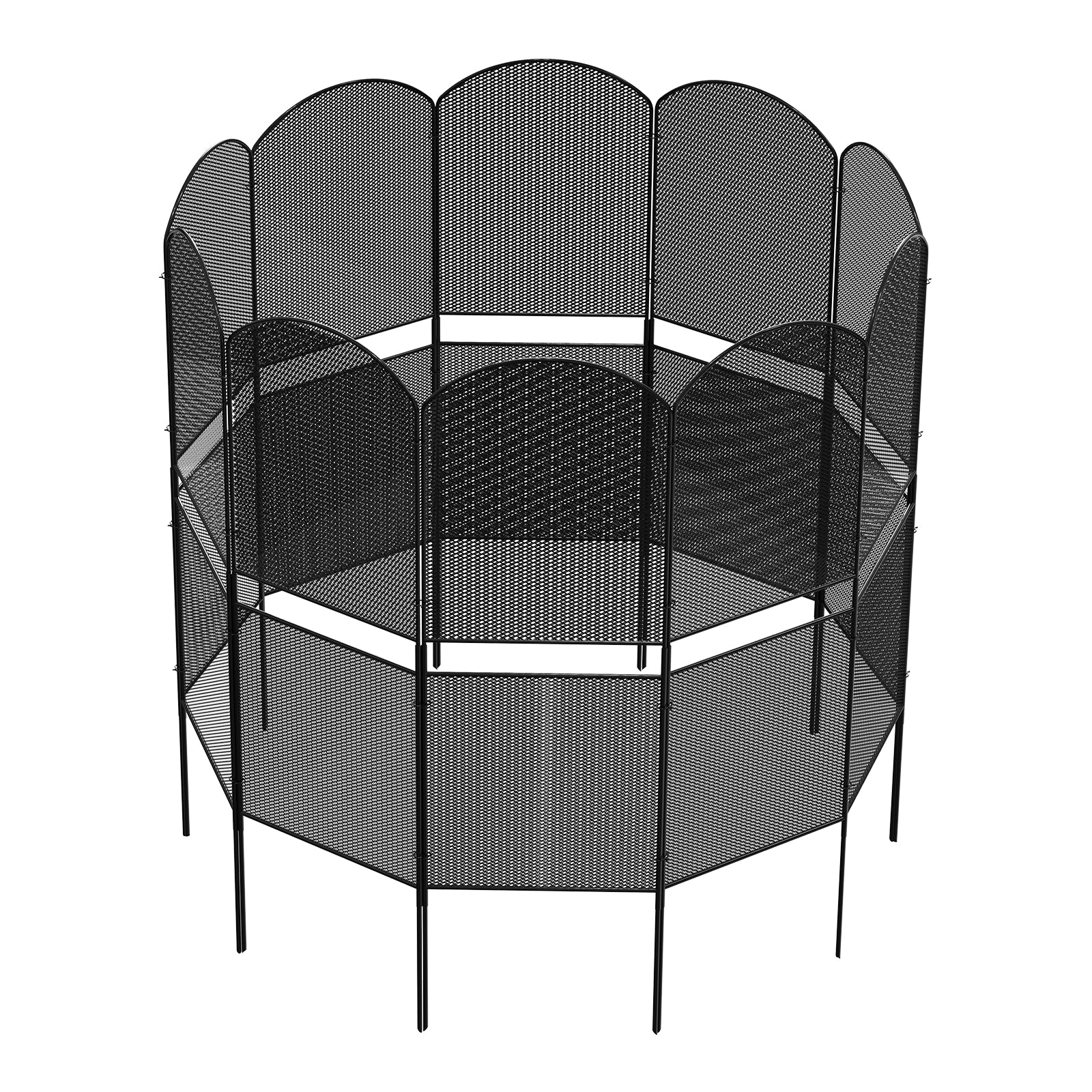 39"H Heavy-Duty Mesh Garden Fence - 10-Pack Rustproof Metal Pet Barrier & No-Dig Border Edging,