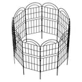 Double-Layer Decorative Garden Fence - 10-Pack Black Metal Wire Pet Barrier & Landscape Edging,
