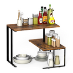 360Â¡Ã£ Rotating Corner Desk Organizer - 2-Tier Desktop Display Rack & Countertop Storage for Office & Kitchen,