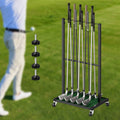 Professional Golf Club Display Stand - 10-Club Rolling Storage Rack for Garage & Indoor Use, Black,