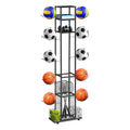 Tall Vertical Sports Ball Storage Rack - Space-Saving Garage Organizer for Basketballs, Soccer Balls & Bats,