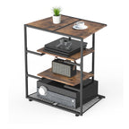 4-Tier AV Media Stand with Power Outlet - Stereo Component Cabinet & Record Player Stand for Gaming,