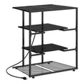 4-Tier AV Media Stand with Power Outlet - Stereo Component Cabinet & Record Player Stand for Gaming,