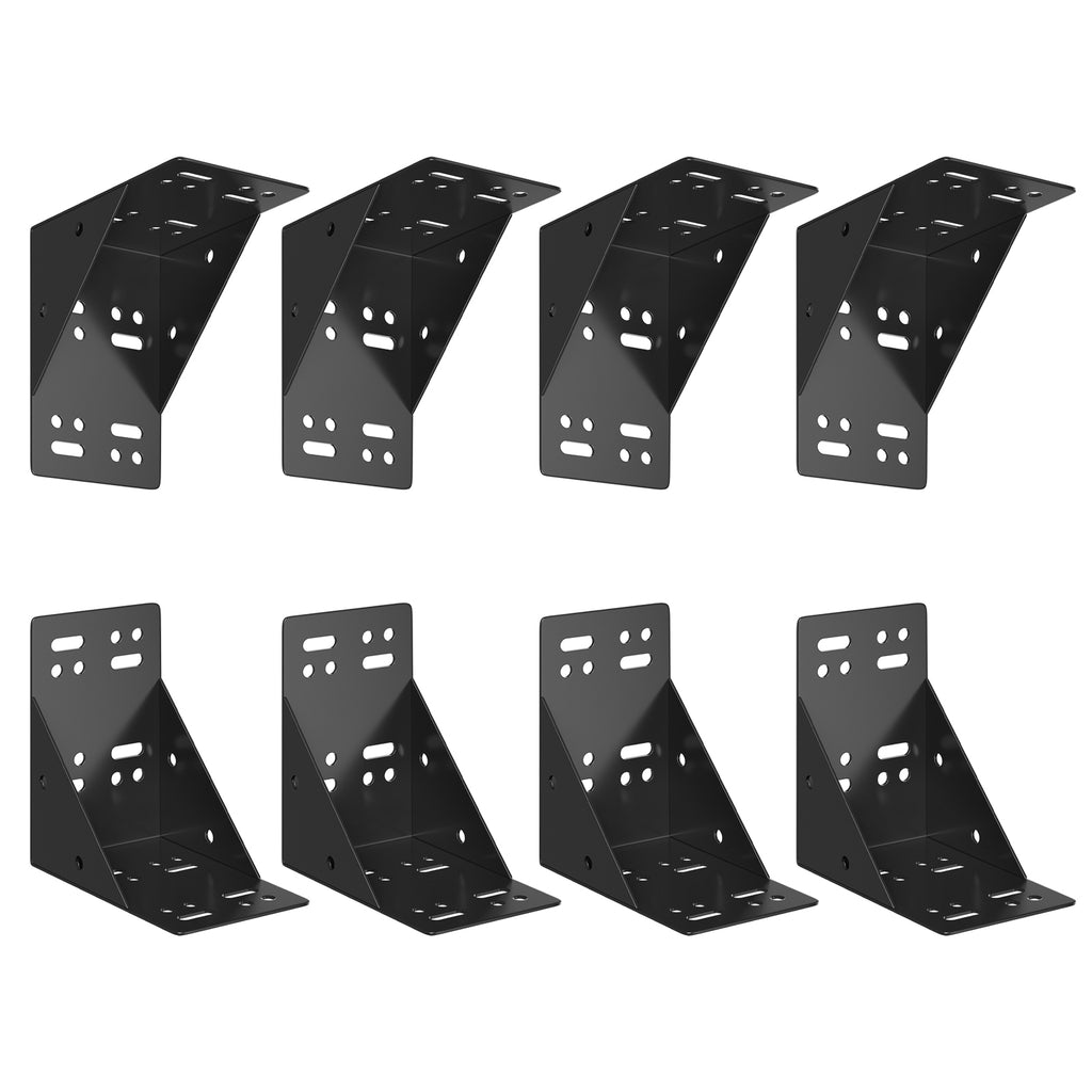 8-Pack Heavy-Duty Pergola Corner Brackets - 3.7" x 3.7" Steel Post Support Braces for 4x4 Wood,
