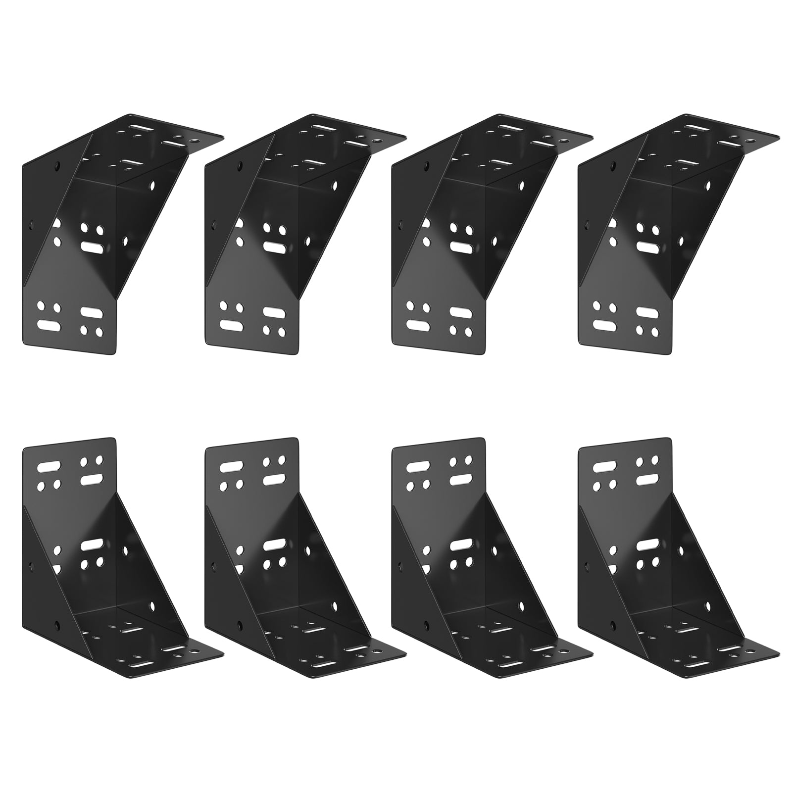 8-Pack Heavy-Duty Pergola Corner Brackets - 3.7" x 3.7" Steel Post Support Braces for 4x4 Wood,