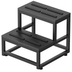 Heavy Duty Metal Step Stool - Two-Step Industrial Stool for Adult and Child Use