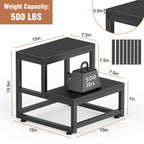 Heavy Duty Metal Step Stool - Two-Step Industrial Stool for Adult and Child Use