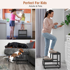 Heavy Duty Metal Step Stool - Two-Step Industrial Stool for Adult and Child Use