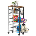 4-Tier Slim Rolling Laundry Cart - Narrow Slide-Out Storage Organizer with Baskets for Small Spaces,