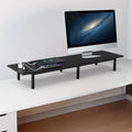 Dual Monitor Stand Riser with Power Outlets - Desk Organizer with 3 USB & 2 AC Ports for PC Laptop,