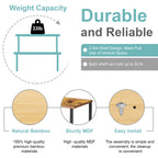 Cabinet Shelf Organizer Set of 2 - Stackable & Expandable Kitchen Counter Shelves, White/Natural