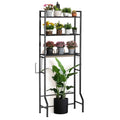 3-Tier Over the Toilet Storage Rack - Space-Saving Bathroom Organizer with Toilet Paper Holder & Hooks,