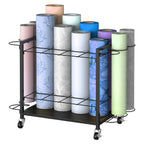 18-Slot Blueprint Storage Rack Cart - Mobile & Lockable Wrapping Paper Holder, Architectural Plans Organizer,
