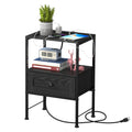 Nightstand with Built-in Charging Station & USB Ports