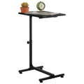 Adjustable Height C-Shaped Side Table with Mobile Base
