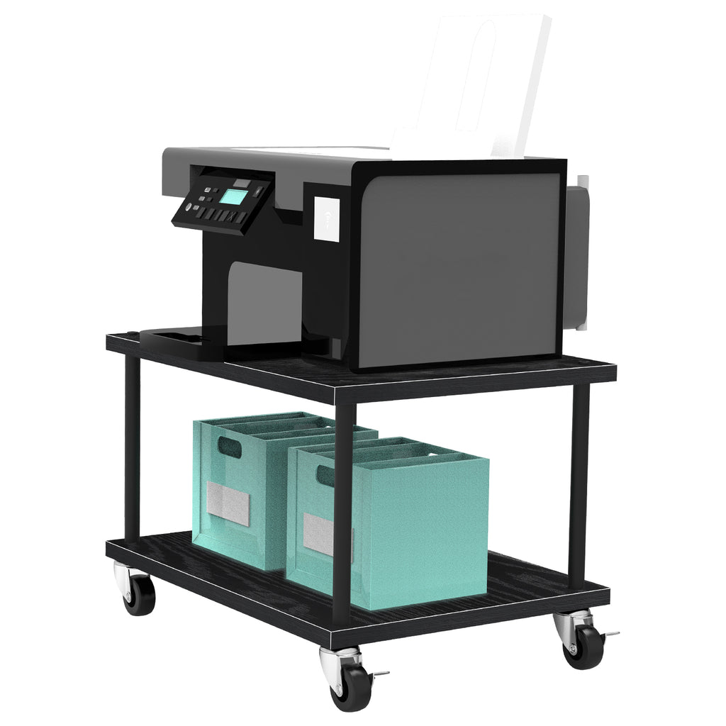 2-Tier Mobile Printer Stand with Lockable Casters