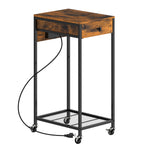 Computer Tower Stand w/ Charging Station - 2 Tier PC Holder Cart, Printer Stand & Storage Drawer, White
