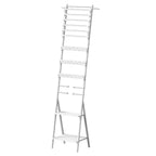 Floor-Standing Jewelry Organizer Mirror with Storage Shelves