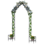 7.7ft Garden Arbor with Planter Boxes for Climbing Vines