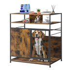 Furniture-Style Dog Crate with Storage Drawers & Wooden Top