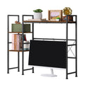 Wood & Metal Desktop Hutch Organizer for Dorm and Office