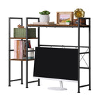 Wood & Metal Desktop Hutch Organizer for Dorm and Office